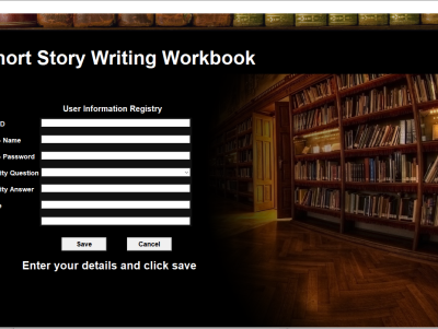 Short Story Writing Workbook UI Design